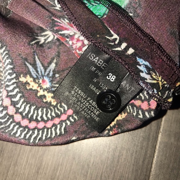 ISABEL MARANT PRINTED GATHERED SHOULDER BLOUSE 38 - Picture 9 of 9